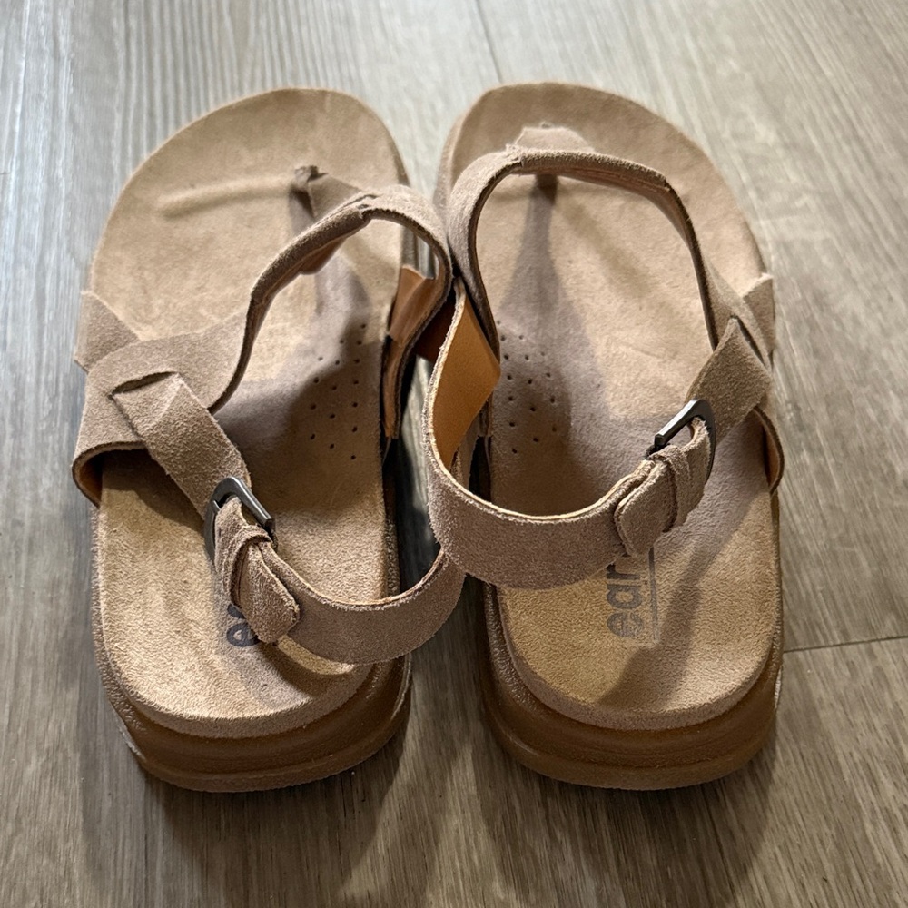 Earth Tan Suede Sandals - Picture 4 of 9